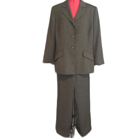 Le Suit Pantsuit Plus Size 16 Black & White Marbled 2-Piece Set Blazer & Pants - Picture 1 of 9